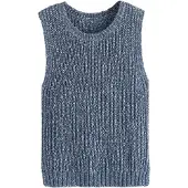 Next Gebreide top blauw gemêleerd