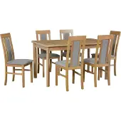 LeafDesign Eetkamer set: 6 "Nilo 2" stoelen + "Modena 1 P" tafel