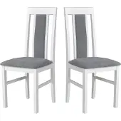 LeafDesign Eetkamerstoel, massief eikenhout, stoel, set van 2x Nilo 2, wit
