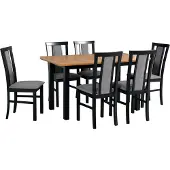 LeafDesign Eetset bestaande uit: 6 stoelen "Milano 7" + tafel "Wenus 2 S"