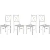LeafDesign Eetkamerstoel 4x "NILO 10 D", wit