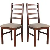 LeafDesign Eetkamerstoel, massief eikenhout, stoel, set van 2, model Nilo 8, notenhout