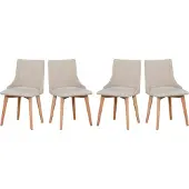 LeafDesign Eetkamerstoel 4x "MONTI 5", naturel beuken, kleur 03