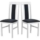 LeafDesign Eetkamerstoel, massief eikenhout, stoel, set van 2x Nilo 2, wit