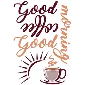 Crearreda muursticker Good Coffee 125 x 40 cm vinyl rood