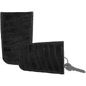 Boodz Leren Klok Sleuteletui Croco Bruin