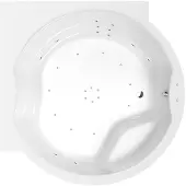 Polysan Royal Corner Whirlpoolbad, 173x173x49cm, Attraction Hydro-Air, chroom