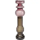 Kare Kandelaar Marvelous Duo, hoogte 49 cm, glas paars/grijs, alu / grijs / zink, Woon-/ Eetkamer, Glas, Design