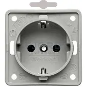 Hager Integro wandcontactdoos met randaarde schroefliftklemmen, grijs