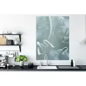 PosterMonkey Poster Groen - Wit - Verf - Schilderen - 90x120 cm