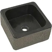 vidaXL Gootsteen 30x30x15 cm riviersteen zwart