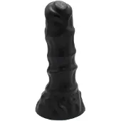Dinoo - XXL Anaal Dildo Met Ribbels Van TPE - Zwart