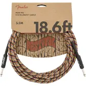 Fender 18.6' FESTIVAL INSTRUMENT CABLE PURE HEMP RAINBOW