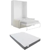 Vente-unique Bedkast hout wit 160 x 200 cm BEGANIO