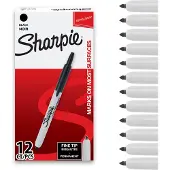 Sharpie S0810840 Permanent marker Fijn Ronde punt 1 mm Zwart 12 Stuks