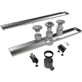 Easy drain Easydrain Tegeldrain tegel afv.goot 9,8x120cm.m/sifon(tgl.roosterd.12mm Rvs