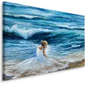 Karo-art Schilderij - Danseres bij Zee, 5 maten, Premium Print