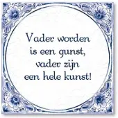 Paper Dreams Delftsblauw tegeltje "Vader worden"