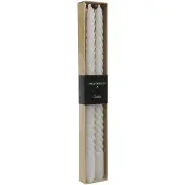 Countryfield dinerkaars Twirly 30cm wit - set van 2 kaarsen decoratie.