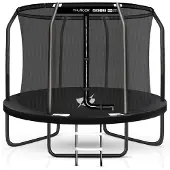 Thunder Trampoline 244 cm – Ronde Tuintrampoline – Max. 150 kg – Met Ladder – Zwart