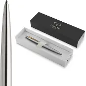Parker Jotter-balpen - medium punt - blauwe inkt - roestvrij staal met chromen afwerking - incl. geschenkdoos
