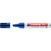 Edding No. 1 Permanentmarker 100% Gerecycled Breed Beitelpunt 1 - 5 mm Blauw Navulbaar Waterbestendig
