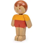 Tender Leaf Toys poppenhuis popje jongen - Caramel familie houten speelgoed.
