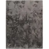 TT Home Woonkamer hoogpolig tapijt langpolig zacht konijnenbont imitatie zacht 80 x 150 cm Rond 80 x 150 cm Rond antraciet