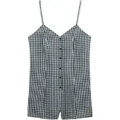 Superdry Jumpsuit 'Gingham Cami' marine / wit