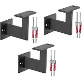 Sotech 3 x leuningbevestiging, staal, zwart, plat, 90°, 63x81x78 mm