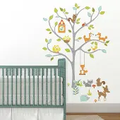 RoomMates Muursticker Happy Woodland Fox & Friends Tree - - Wall_stickers - Multicolor - Vinyl