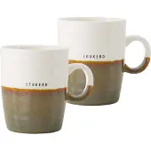 Zusss Set Van 2 Theemokken Leukerd - Cadeau Keramiek Wit / Donkergroen
