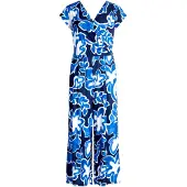 Betty & Co Jumpsuit blauw / donkerblauw / wit