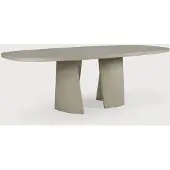Ethnicraft Canyon tuintafel gelakt beton Lichtgrijs ovaal 230x115 cm