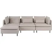 Beliani EGERIS - Driezitsbank - Beige - Rechtszijdig - Polyester