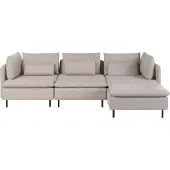 Beliani EGERIS - Driezitsbank - Beige - Linkszijdig - Polyester