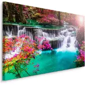 Karo-art Schilderij - Kleurrijke waterval, premium print