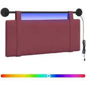 vidaXL Hangend hoofdbord Met LED-verlichting Wijnrood Stof
