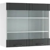 Vicco Fame-Line Glazen keukenkast – 80 cm Antraciet landhuis