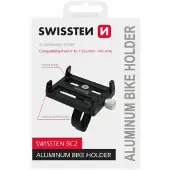 Swissten Aluminium fietshouder BC2, Smartphonehouder, Zwart