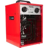 Perel Elektrische ventilatorkachel 3300W, 2 warmtestanden, thermostaat en koelstand, IP24, met oververhittingsbeveiliging, compacte draagbare heater voor werkplaats, garage, hobbyruimte
