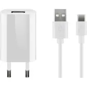 Goobay USB A oplader + USB A naar C kabel -