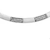 Trendjuwelier huiscollectie 1307802 Zilveren Ketting Zirkonia Poli/mat 5,5 mm 43 cm