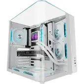 Mars Gaming Gaming ATX-behuizing - - MC-INFINIOLITE - gebogen gehard glas - dubbele kamer - compatibel - Wit
