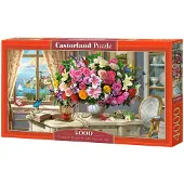 Castorland Summer Flowers and Cup of Tea – Puzzel – 4.000 stukjes – Satijnen afwerking – Perfecte pasvorm – Europese kwaliteit