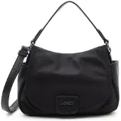 L.credi schoudertas Sadma Flapbag Schwarz zwart