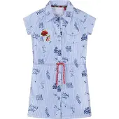 Quapi gestreepte blousejurk Agnes lichtblauw/blauw Lichtblauw/blauw 98