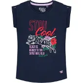 Quapi T-shirt Amalia met printopdruk donkerblauw Donkerblauw 98