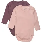 Minymo - Kid's Body L/S (2-Pack) - Ondergoed 62, roze