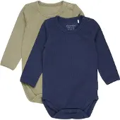 Minymo - Kid's Body L/S (2-Pack) - Ondergoed 50, blauw